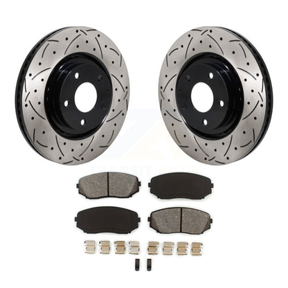 Kit de plaquettes semi-métalliques de Rotor de frein à disque de fente de forage de couche avant pour Mazda CX-5 CX-