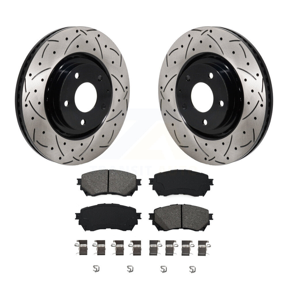 Kit de plaquettes semi-métalliques de Rotor de frein à fente de forage avant pour Mazda 6 Turbocharge 2021