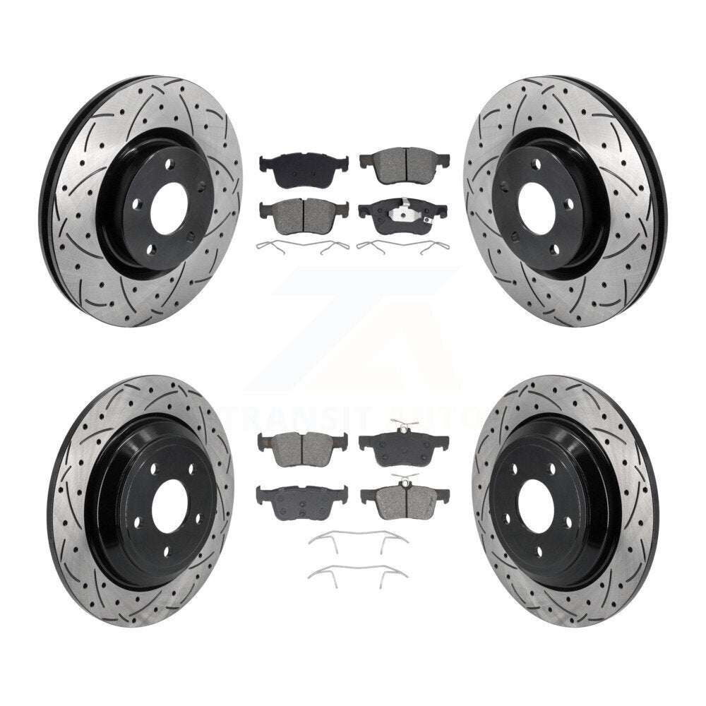 Kit de plaquettes semi-métalliques de Rotor de frein à fente avant et arrière, pour Ford Escape Bronc