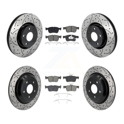 Kit de plaquettes semi-métalliques de Rotor de frein à fente avant et arrière, pour Ford Escape Bronc