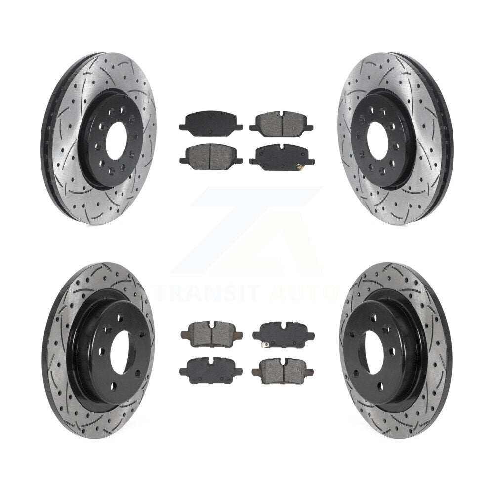 Rotors de frein à fente avant et arrière, Kit de plaquettes semi-métalliques pour Chevrolet Equino