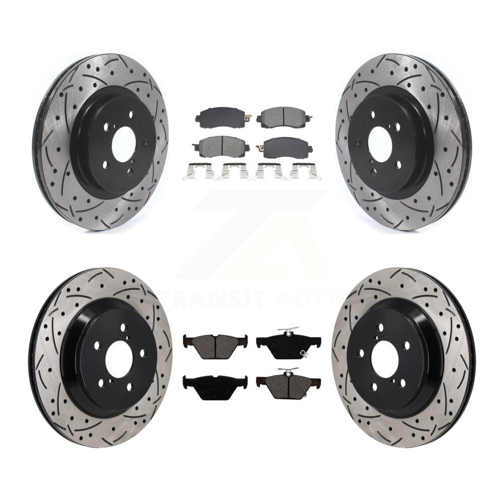 Kit de rotor de frein à fente percée avant et arrière et plaquettes semi-métalliques pour Subaru Crosstre
