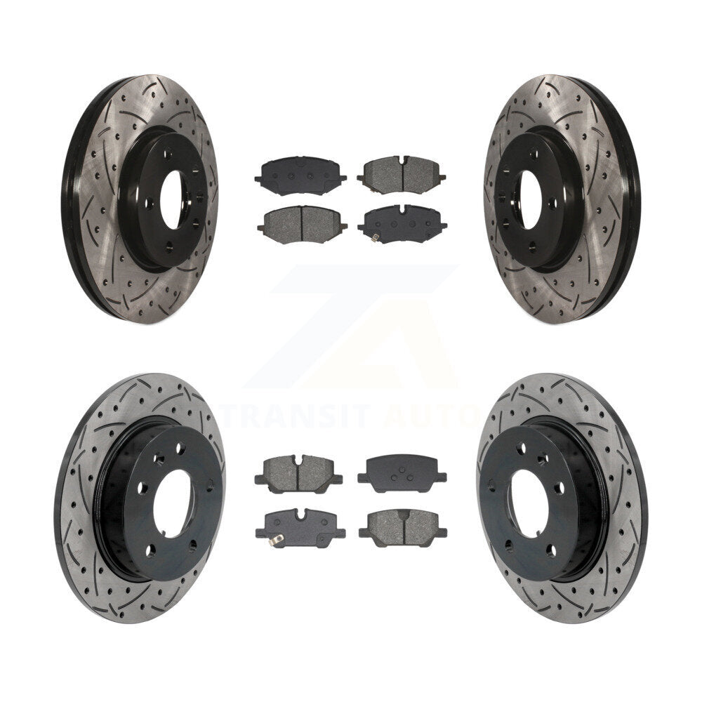 Kit de plaquettes semi-métalliques de Rotor de frein à fente avant et arrière, pour Chevrolet Buick G