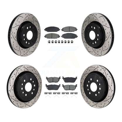 Rotors de frein à fente avant et arrière, Kit de plaquettes semi-métalliques pour Ram 1500 Jeep Gran