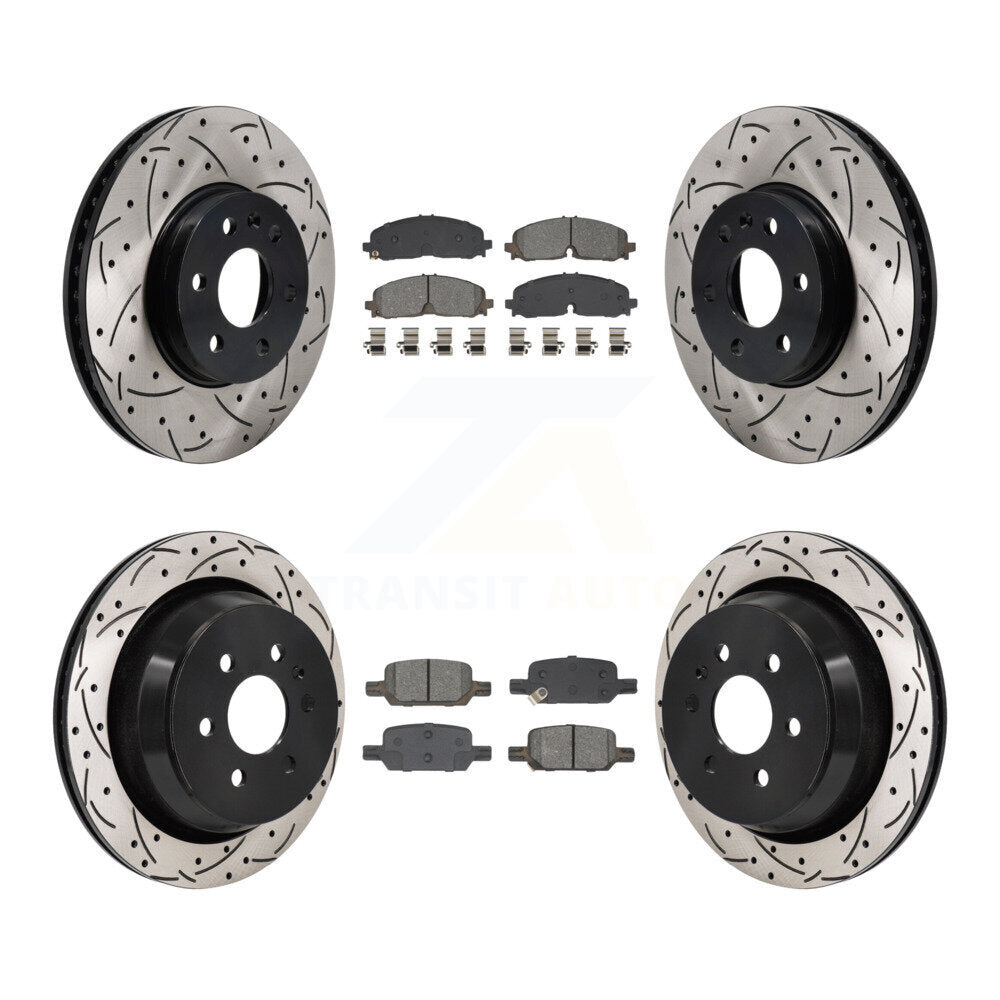 Kit de plaquettes semi-métalliques de Rotor de frein à fente avant et arrière, pour Chevrolet Colorad