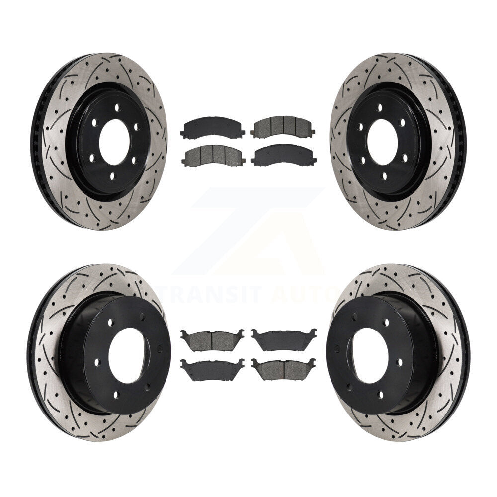Rotor de frein à fente percée avant et arrière et Kit de plaquettes semi-métalliques pour Ford Bronco 3.0