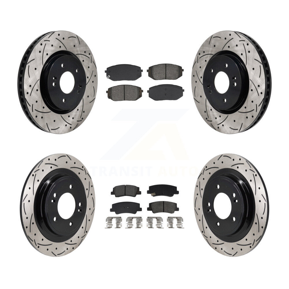 Kit de plaquettes semi-métalliques de Rotor de frein à fente avant et arrière, pour Hyundai Tucson Ki