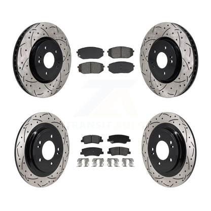 Kit de plaquettes semi-métalliques de Rotor de frein à fente avant et arrière, pour Hyundai Tucson Ki