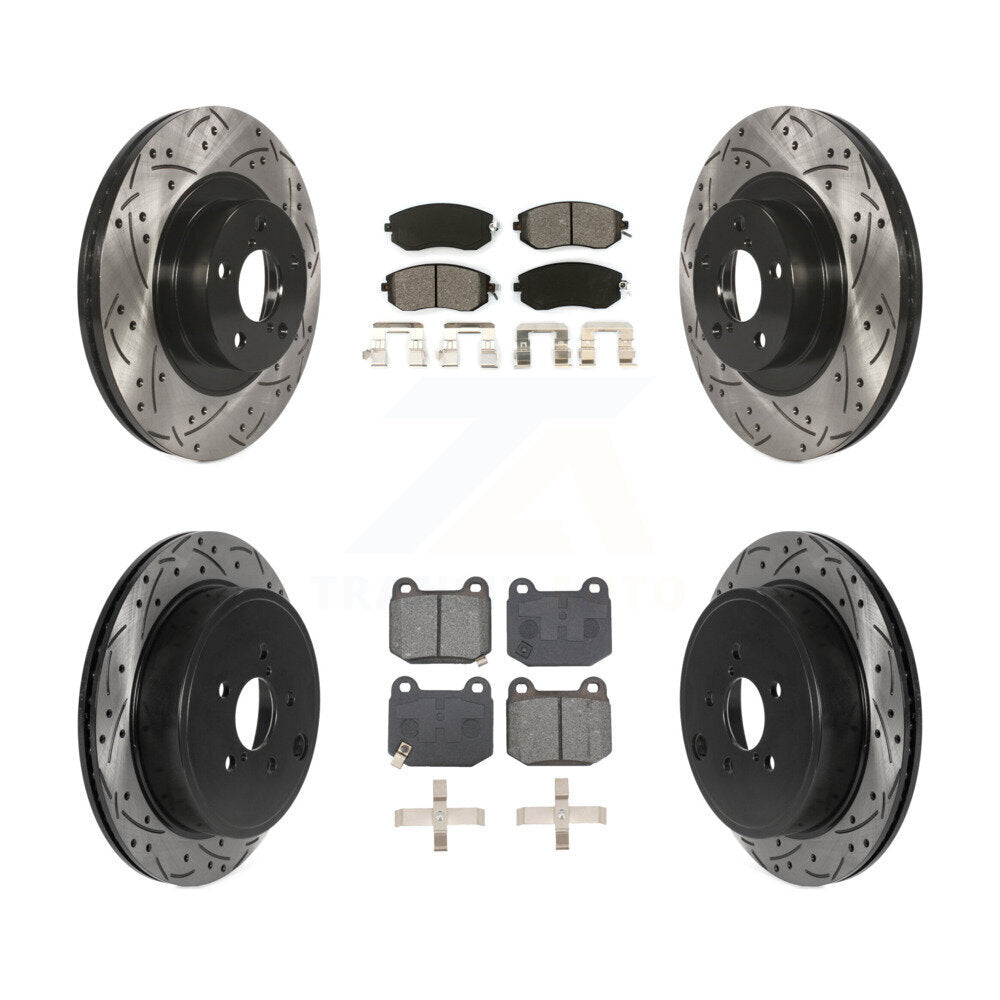 Kit de plaquettes semi-métalliques pour Rotor de frein à disque, fente de perçage pour manteau avant et arrière, pour Subaru BR