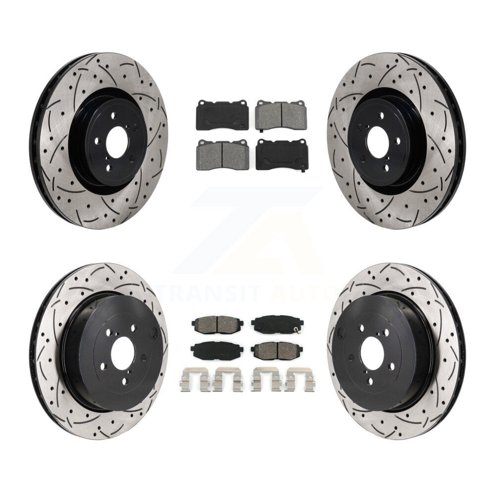Kit de plaquettes semi-métalliques de Rotor de frein de fente de forage avant et arrière pour Subaru BRZ Bas 2017