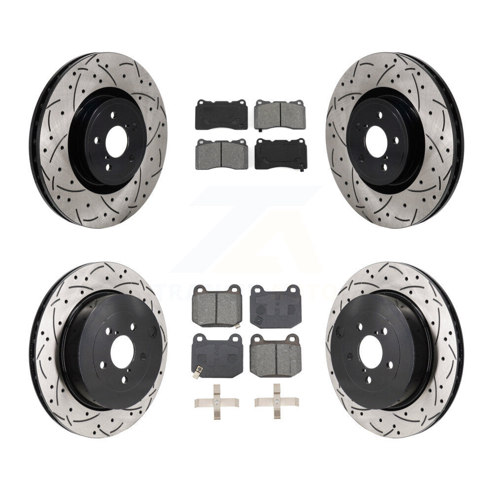 Kit de plaquettes semi-métalliques de Rotor de frein de fente de forage avant et arrière pour Subaru BRZ Toyota 8