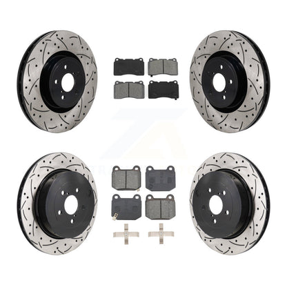 Kit de plaquettes semi-métalliques de Rotor de frein de fente de forage avant et arrière pour Subaru BRZ Toyota 8