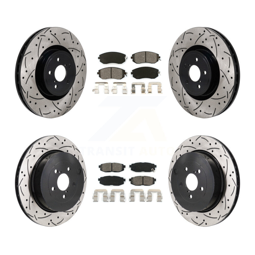 Kit de plaquettes semi-métalliques de Rotor de frein de fente de forage avant et arrière pour 19 Toyota 86 Base/G