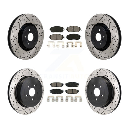 Kit de plaquettes semi-métalliques de Rotor de frein de fente de forage avant et arrière pour 19 Toyota 86 Base/G