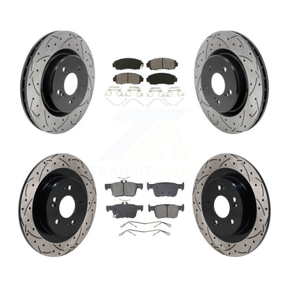 Kit de plaquettes semi-métalliques de Rotor de frein de fente de forage avant et arrière pour Acura TLX 2.0 21-23
