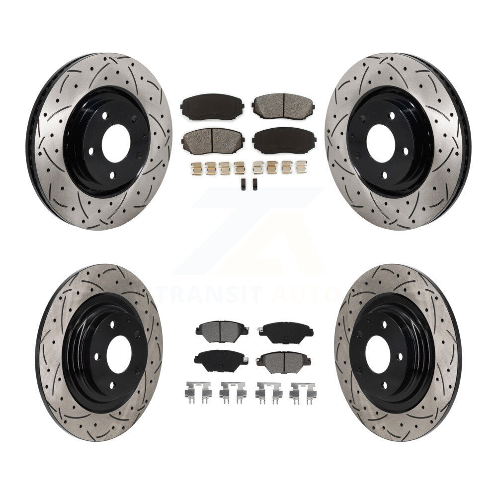 Kit de plaquettes semi-métalliques de Rotor de frein de fente de forage avant et arrière pour Mazda CX-2016 – 2023