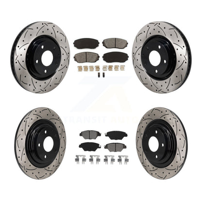 Kit de plaquettes semi-métalliques de Rotor de frein de fente de forage avant et arrière pour Mazda CX-2016 – 2023