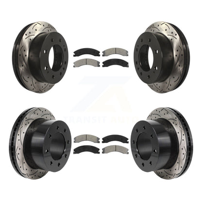 Kit de plaquettes semi-métalliques de Rotor de frein à fente avant et arrière, pour GMC Sierra 3500 H