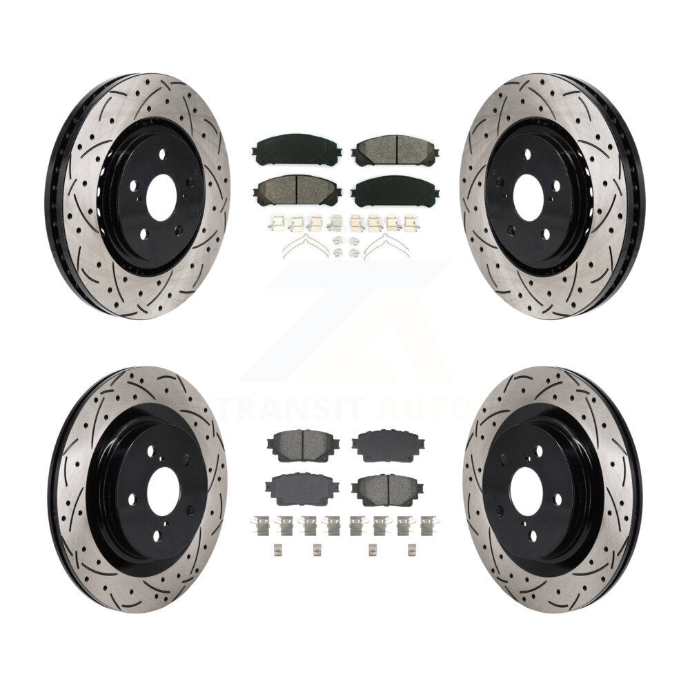 Kit de plaquettes semi-métalliques de Rotor de frein à fente avant et arrière, pour Toyota Sienna RAV