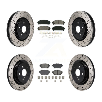 Kit de plaquettes semi-métalliques de Rotor de frein à fente avant et arrière, pour Toyota Sienna RAV