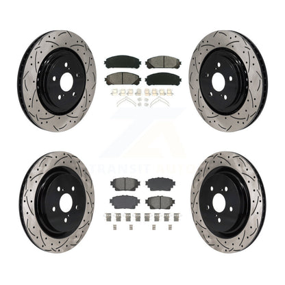 Kit de plaquettes de frein semi-métalliques pour rotors de frein à fente avant et arrière pour Toyota Highlande