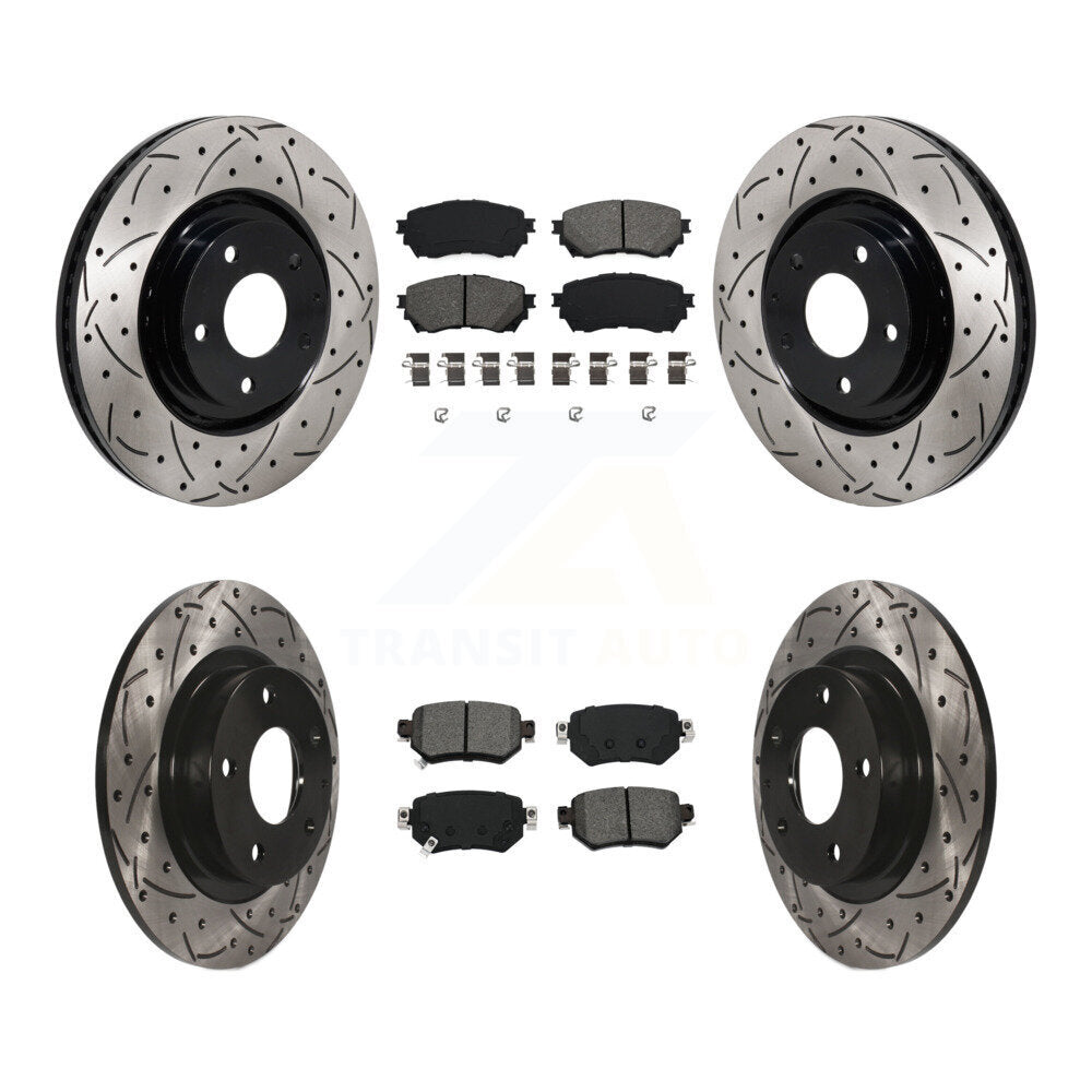 Kit de plaquettes semi-métalliques de Rotor de frein de fente de forage avant et arrière pour Mazda 6 Turbocharge
