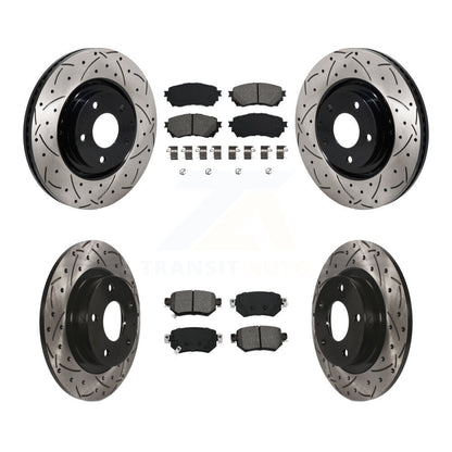 Kit de plaquettes semi-métalliques de Rotor de frein de fente de forage avant et arrière pour Mazda 6 Turbocharge