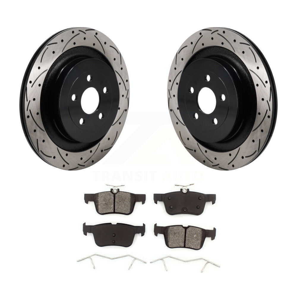 Kit de plaquettes semi-métalliques de Rotor de frein de fente de forage arrière pour Ford Edge Lincoln Nautilu