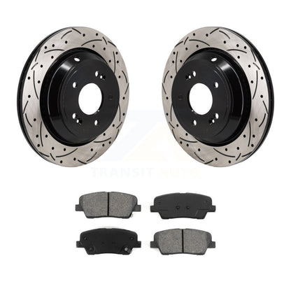 Rotor de frein à fente percée arrière et Kit de plaquettes semi-métalliques pour Hyundai Equus Kia K90