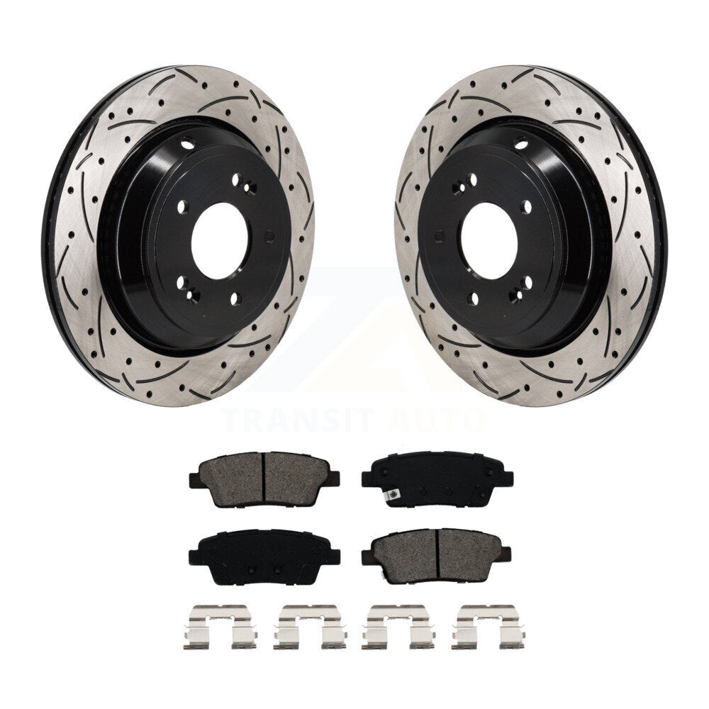 Kit de plaquettes de frein à disque semi-métalliques avec fentes percées arrière pour Kia K900 2015 3.8