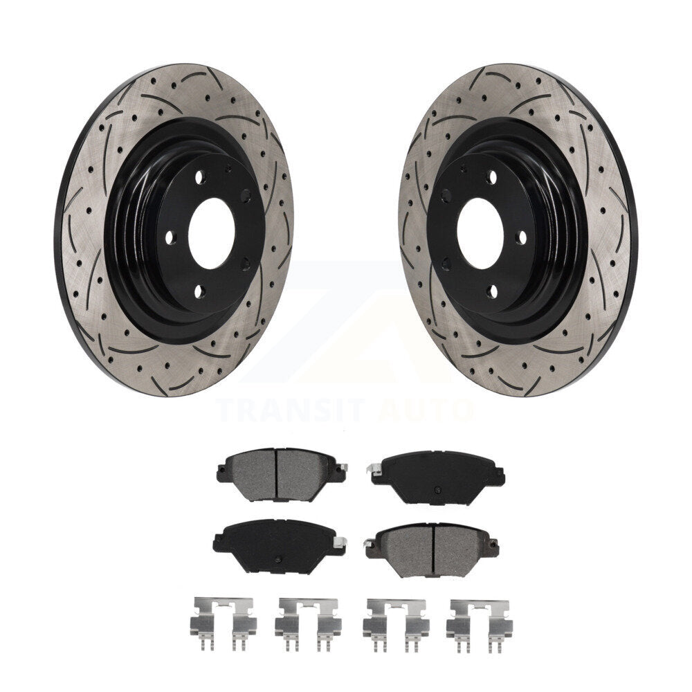 Kit de plaquettes semi-métalliques de rotors de frein à disque de fente de forage arrière pour Mazda CX-2016-2023