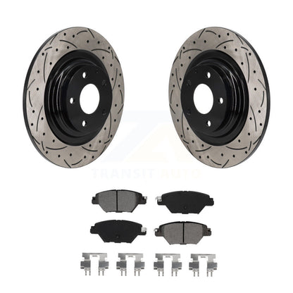 Kit de plaquettes semi-métalliques de rotors de frein à disque de fente de forage arrière pour Mazda CX-2016-2023