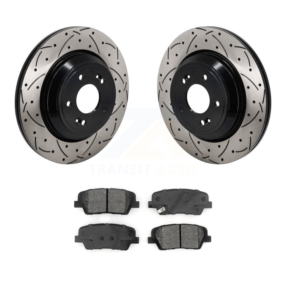 Rotors de frein à fente arrière percés, Kit de plaquettes semi-métalliques pour Genesis G70 Kia Stinge