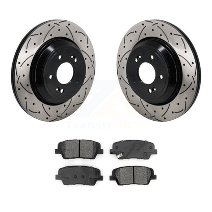 Rotors de frein à fente arrière percés, Kit de plaquettes semi-métalliques pour Genesis G70 Kia Stinge