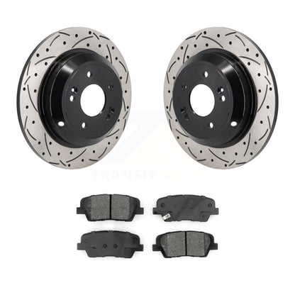 Rotors de frein à fente arrière percés, Kit de plaquettes semi-métalliques pour Genesis G70 Kia Stinge