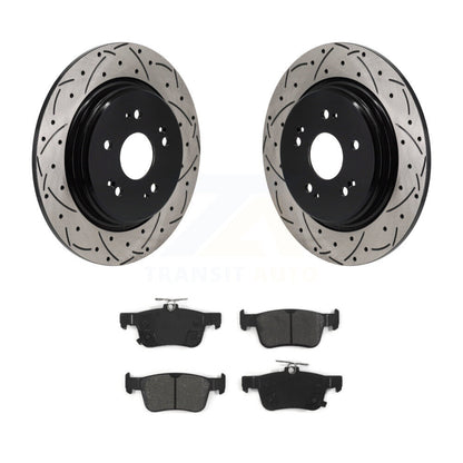 Kit de plaquettes semi-métalliques de Rotor de frein à disque à fente arrière percée pour Acura RD 2019 – 2021