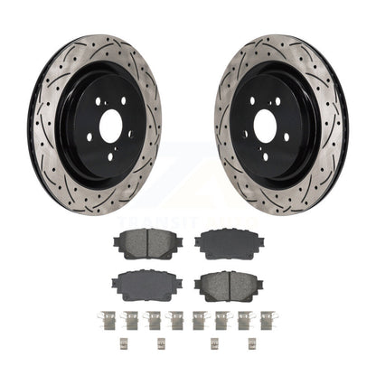 Rotors de frein à fente arrière percés, Kit de plaquettes semi-métalliques pour Toyota Highlander Lexu