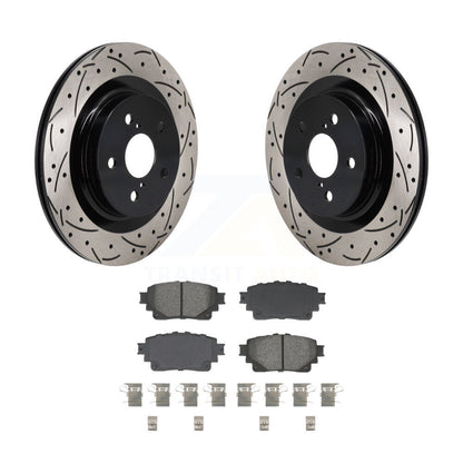 Kit de plaquettes semi-métalliques de Rotor de frein à fente arrière percée pour Toyota Sienna Lexus RAV