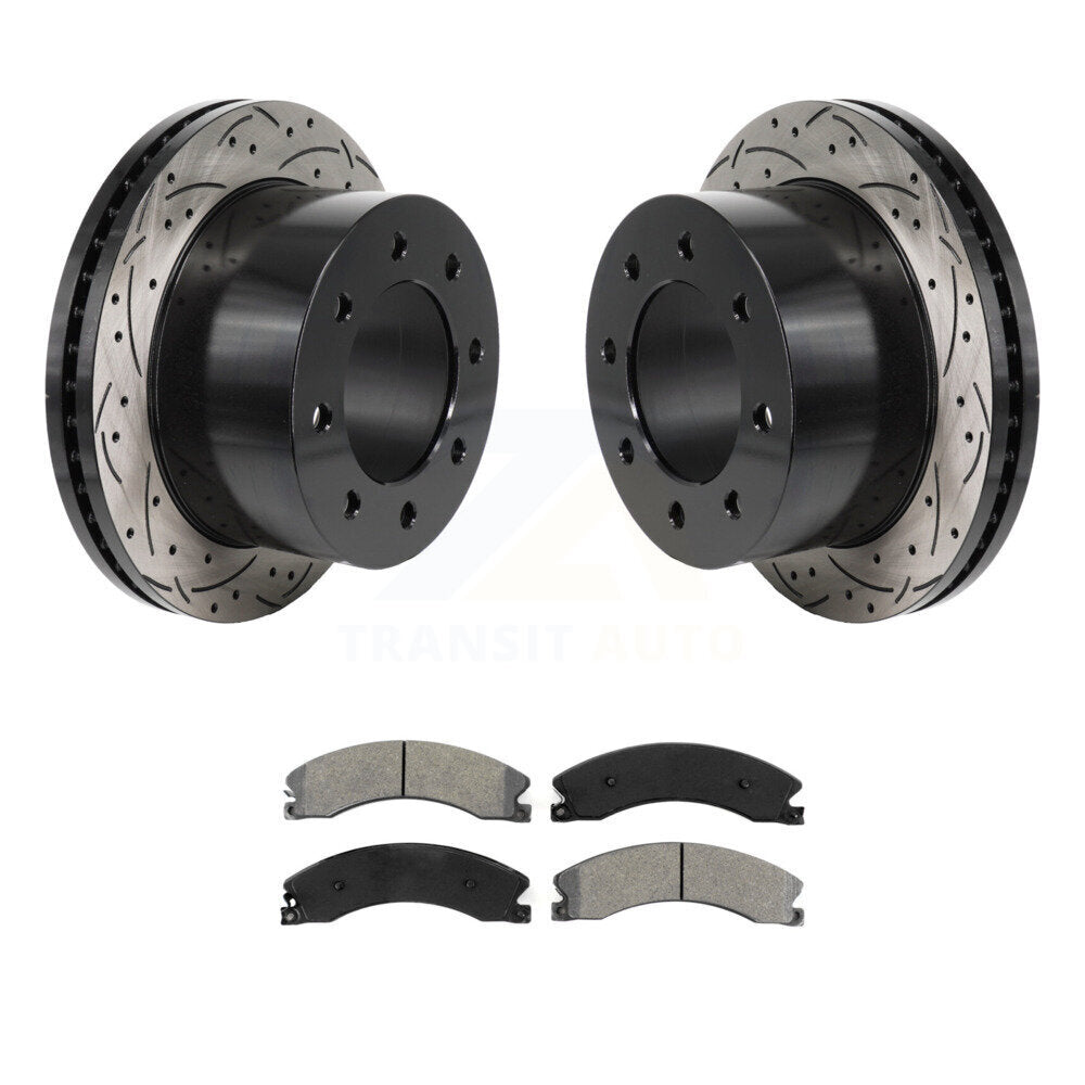 Kit de plaquettes de frein à disque semi-métalliques avec fentes percées arrière pour GMC Sierra 3500 H