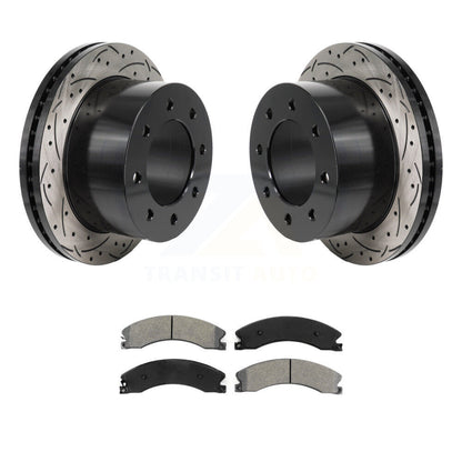 Kit de plaquettes de frein à disque semi-métalliques avec fentes percées arrière pour GMC Sierra 3500 H