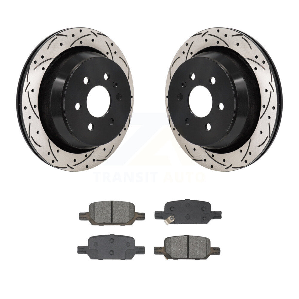 Rotor de frein à fente arrière percé et Kit de plaquettes semi-métalliques pour Chevrolet Colorado GM