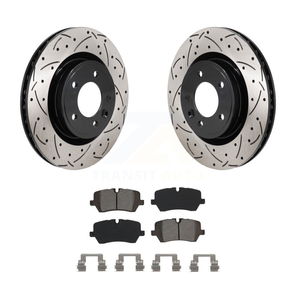 Kit de plaquettes semi-métalliques de Rotor de frein de fente de forage arrière pour Land Rover Discovery Rang
