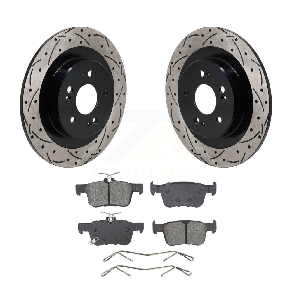 Kit de plaquettes semi-métalliques de Rotor de frein à disque à fente arrière percée pour Acura TL 2021 – 2023