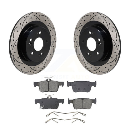 Kit de plaquettes semi-métalliques de Rotor de frein à disque à fente arrière percée pour Acura TL 2021 – 2023