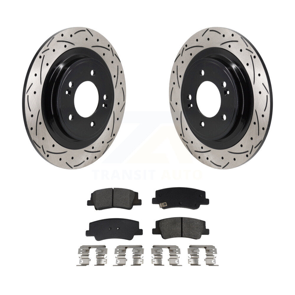 Rotors de frein à disque à fente arrière, Kit de plaquettes semi-métalliques pour Hyundai Tucson Ki