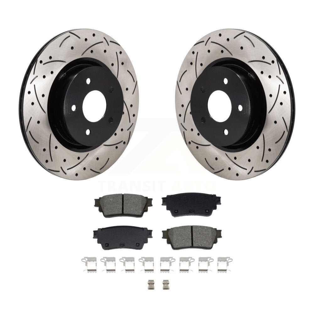 Kit de plaquettes semi-métalliques de Rotors de frein de fente de forage arrière pour Mitsubishi Outlander QX6