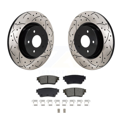 Kit de plaquettes semi-métalliques de Rotors de frein de fente de forage arrière pour Mitsubishi Outlander QX6