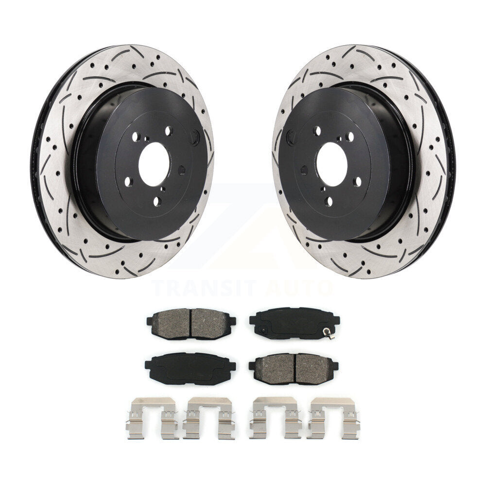 Kit de plaquettes semi-métalliques de rotors de frein à disque de fente de forage arrière pour Subaru BRZ Toyota 8