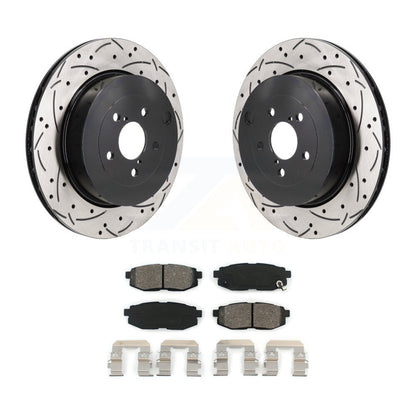 Kit de plaquettes semi-métalliques de rotors de frein à disque de fente de forage arrière pour Subaru BRZ Toyota 8