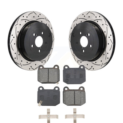 Kit de plaquettes semi-métalliques de rotors de frein à disque de fente de forage arrière pour Subaru BRZ Toyota 8